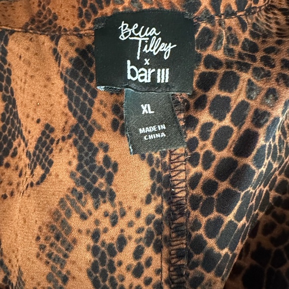 Bar III Python Print Surplice Bodysuit - Picture 3 of 3